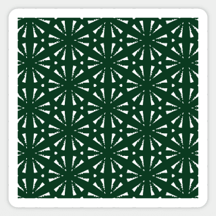 Polynesian Kelly Green Circle Leaf Tropical Pattern Sticker